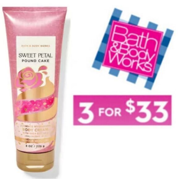 Bath and Body Works Sweet Petal Pound Cake Body Cream - Picture 1 of 5